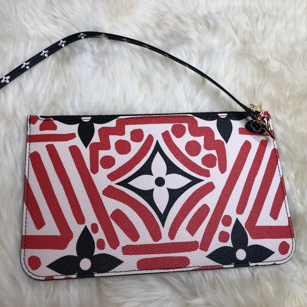 NEW Limited Edition Louis Vuitton Crafty Pochette Clutch Pouch  Red Crane